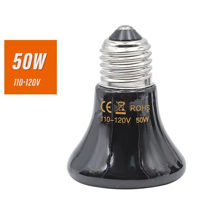 25/50/75/100W E27 Pet Heating Lamp 110V 220V Infrared Ceramic Emitter Heat Light Bulb Pet Brooder Chickens Reptile Lamp 1PC