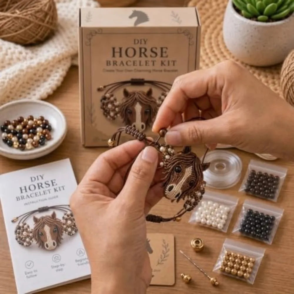 New 3D Design Beaded Bracelet Kit Animal Theme Cute Jewelry Making Set Bull Horse Shape DIY Beadwork Kit for Beginners
