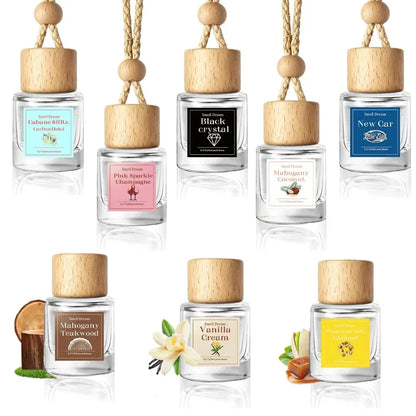2 Pack Car Air Freshener Diffuser 2 Pack Hanging Air Freshener Diffuser - Vanilla Cream Fragrance Oil Air D iffuser for Car