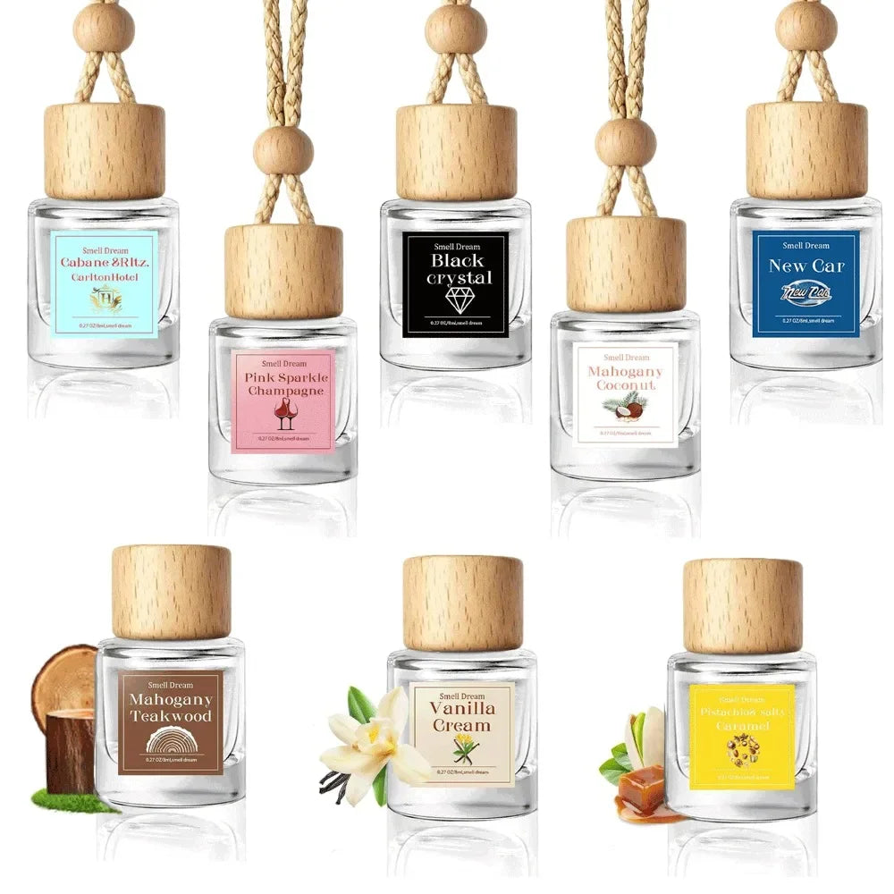 2 Pack Car Air Freshener Diffuser 2 Pack Hanging Air Freshener Diffuser - Vanilla Cream Fragrance Oil Air D iffuser for Car