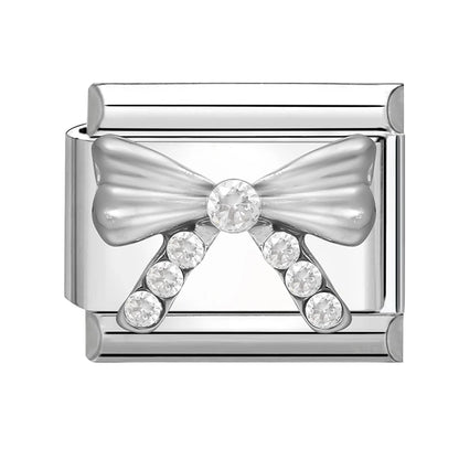 Y2K Butterfly Bow Knot Heart Star Moon Zircon Daisy Cross Italian Charm Links Fit 9mm Stainless Steel Bracelet DIY Making Gifts