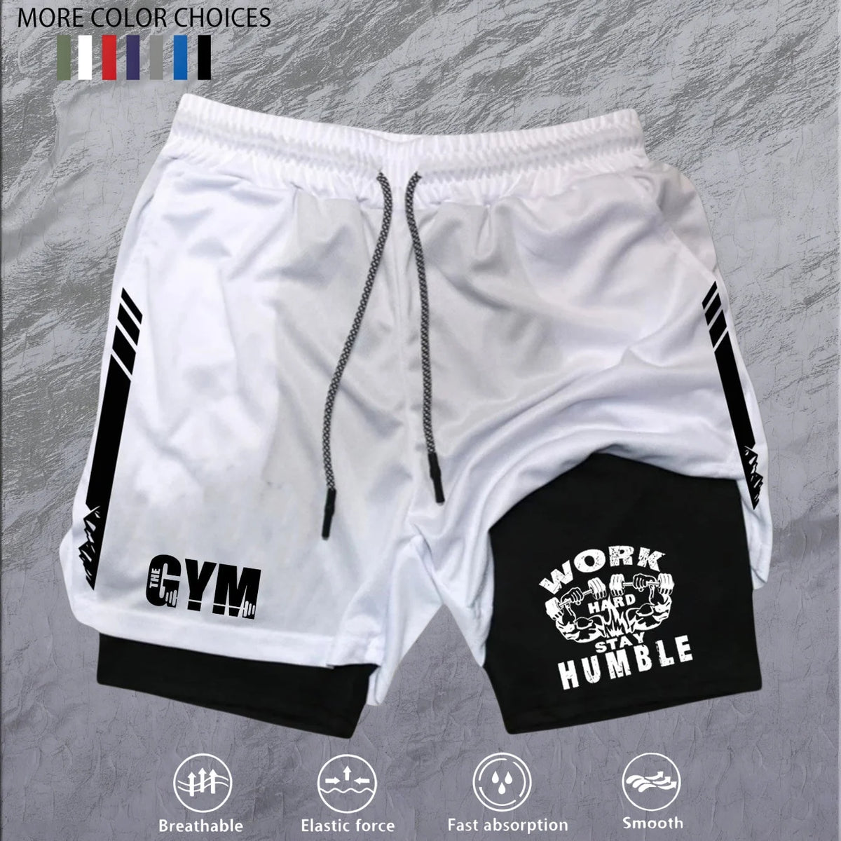 Men 2 in 1 Double Deck Marathon Running Shorts Fitness Training Pants Men's Racing Shorts Gym Wear Jogging Workout Sports Shorts