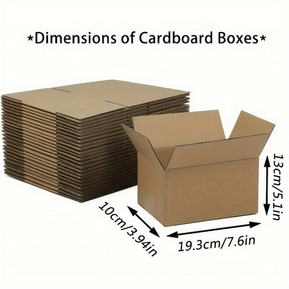Mailing Shipping Boxes, 7.6x3.94x5.1inches, Brown Corrugated Cardboard Mailer Box With Lids, Single Wall, 32Lb/sq inch,