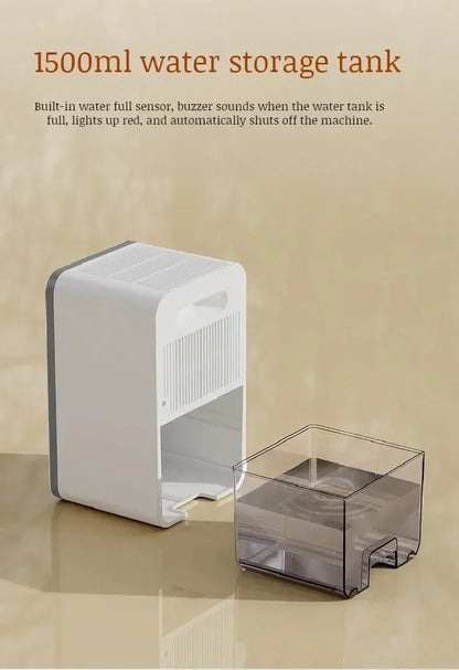 Intelligent Portable Dehumidifier with Deodorizing, Moisture Absorbing Mold Eliminator for Bedroom Office Dampness Control