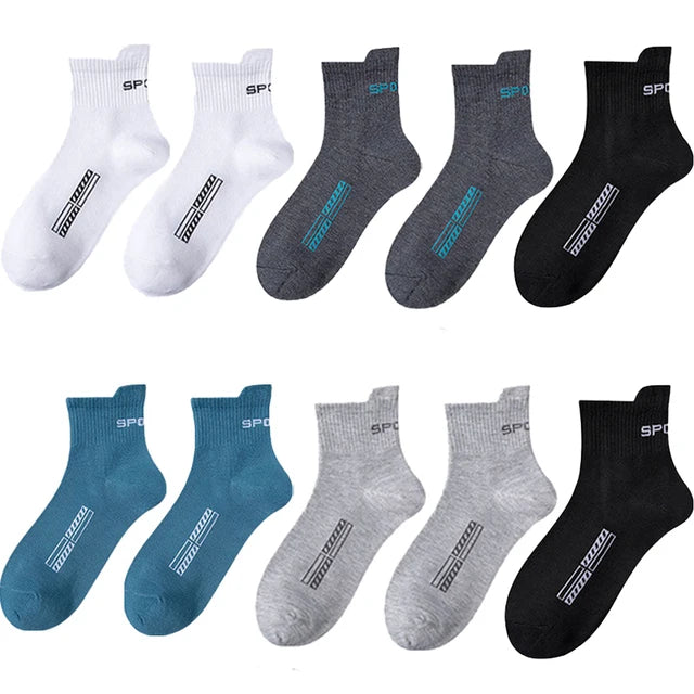 10/20Pairs High Quality Men's Socks Casual Breathable Cotton Man Run Sports Socks Spring Autumn Male Sox Gifts Plus Size 38-45
