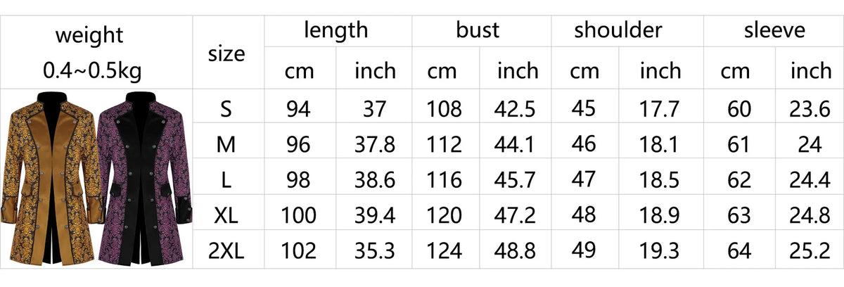 Men Steampunk Coat Tuxedo Medieval Costume Jacket Halloween Retro Renaissance Victorian Party Male Stand Collar Fashion Tailcoat