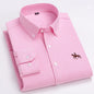 Basic Oxford Dress Shirt For Men Long Sleeve 100% Pure Cotton Solid  Casual Plaid Striped Social Business Male Regular-Fit S-6XL