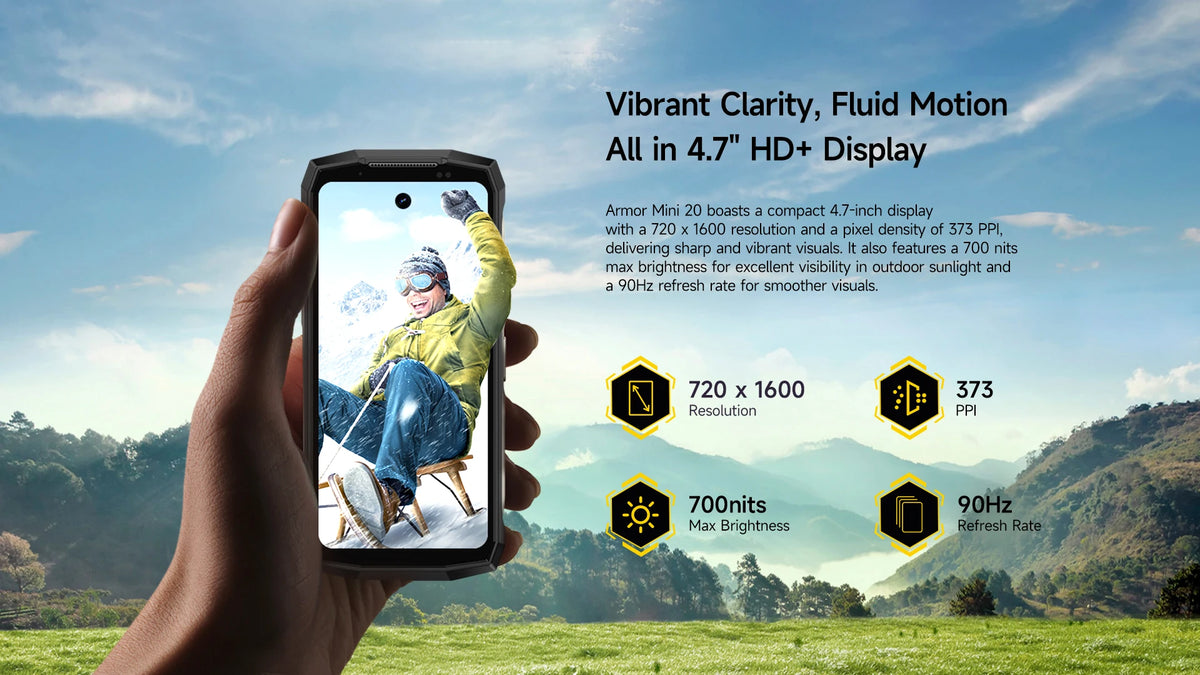 Ulefone Armor Mini 20 4G 4.7" Rugged Phone 64MP Night Camera Android 14 Smartphone 6200mAh Mobile Phone NFC 16GB+256GB 33W G99