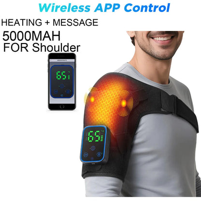 Electric Shoulder Massager Heating Pad Vibration Massage Support Belt Shoulder Thermal  Brace