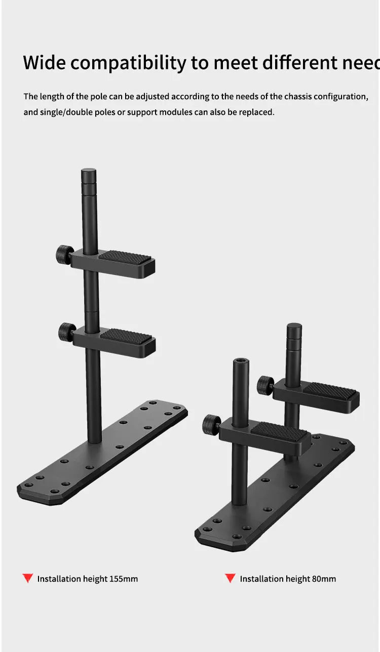TEUCER VC-3 Dual Pillar Graphics Video Card Bracket PC Case DIY Accessories Aluminum Alloy GPU Support Bracket For 12/14cm Fan