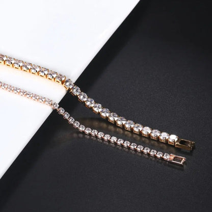 Hip Hop Iced Out 3/4/5mm Crystal Tennis Bracelet for Men Homme Trendy Punk Zirconia Men's Chain on The Hand Streetwear Jewelry