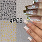 1pc 3D Hibiscus Flowers Nail Sticker White Black Flower Petals Adhesive Decals Pink Golden Floral Slider For Nail Art Decoration