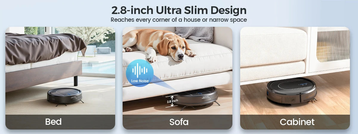 Vastorm E2 Robot Vacuum Cleaner 3-in-1 Floor Mop 5000Pa Powerful Suction with Auto-Charging Alexa/WiFi/App Control for Pet Hair Floors Cleaning