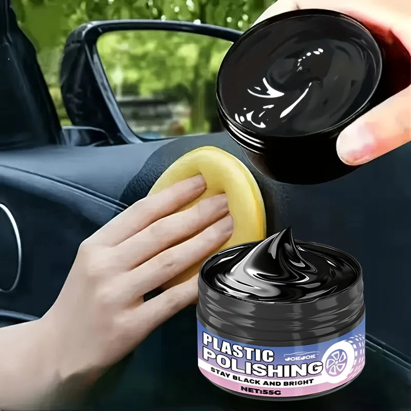 Plastic Polish Paste, Multi-Functional Dashboard Tire Sofa Repair Cream, Long-Lasting Gloss, Car Interior Vinyl Scratch Remover
