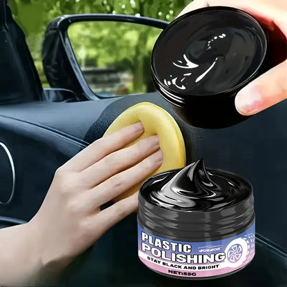 Plastic Polish Paste, Multi-Functional Dashboard Tire Sofa Repair Cream, Long-Lasting Gloss, Car Interior Vinyl Scratch Remover