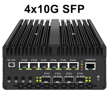 Topton Solid Firewall Mini PC Ultra 9 185H 7 155H 4x/2x 10G SFP 6*2.5G LAN Intel VPro Thunderbolt 4 2xNVMe Proxmox Home Server