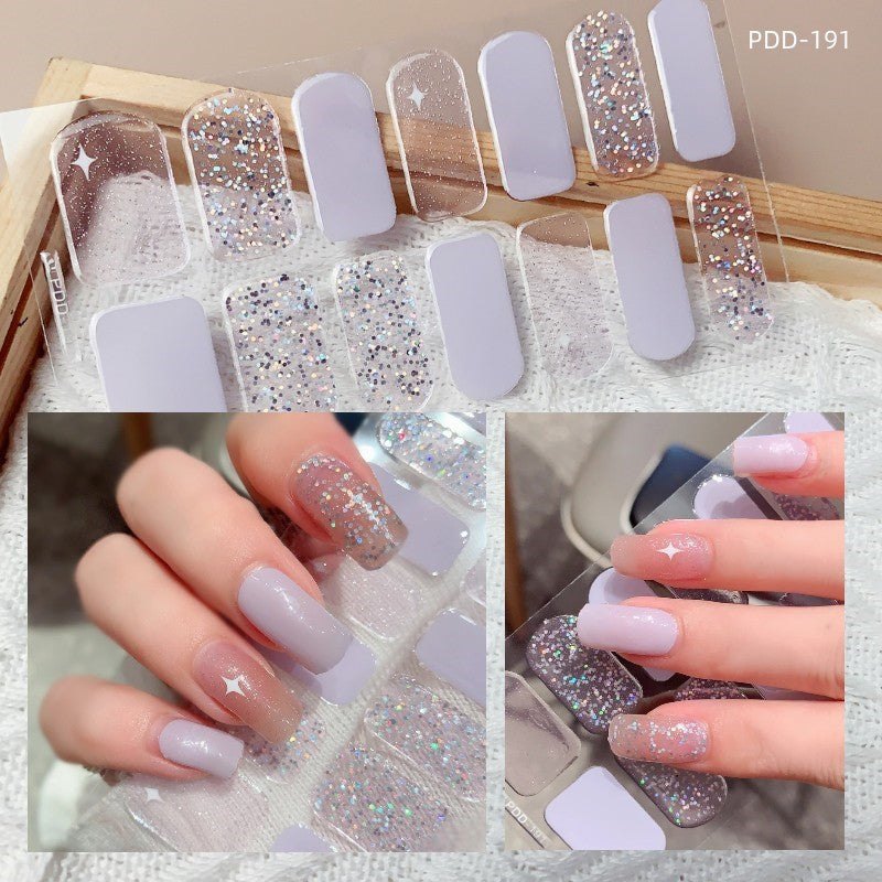 1PC Gel Nail Sticker Patch Slider Flower Gradient Color Back Glue Full Cover Waterproof Gel Nail Sticker UV Lamp Curing Manicur