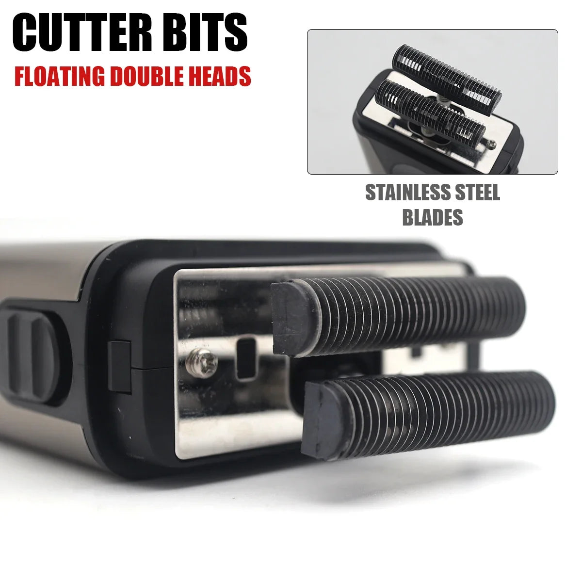 Professional Barber Shaver with Double Foil 9200RPM and LCD Display Mens Shaving Machine for Salon Use