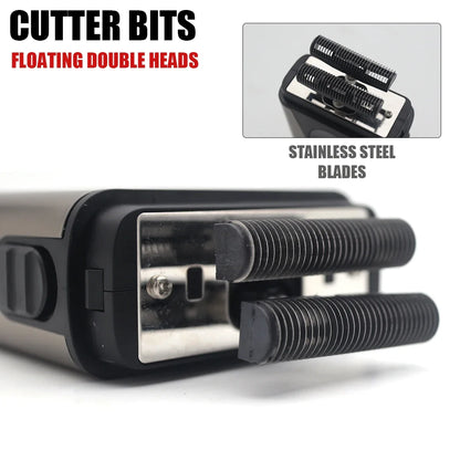 Professional Barber Shaver with Double Foil 9200RPM and LCD Display Mens Shaving Machine for Salon Use