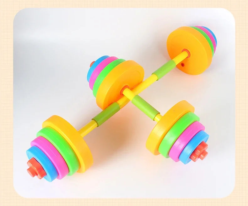 Adjustable Kids Dumbbell Barbell Set Indoor Outdoor Fitness Equipment Parent-Child Sports Toy Toddler Boy Girl Birthday Gifts