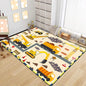 Construction Car Print Area Rug Washable Carpets for Kids Bedroom Living Room Kitchen Entrance Mat Non Slip Flannel Mats