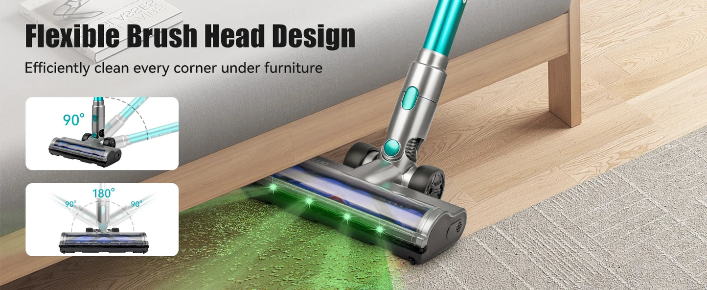 Wireless Vacuum Cleaner, Upgraded Version of Household Green Light Anti Entanglement Floor Brush, Automatic Dust Sensing, Suitable for Hardwood Floors, Carpets, Tiles, Suitable for Hardwood Floors, Carpets, Tiles