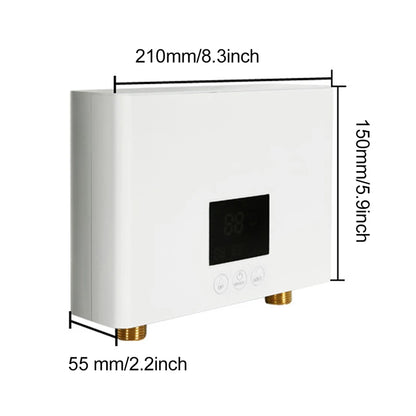 110V 220V Instant Water Heater Kitchen Bathroom Wall Mounted Electric Water Heater Hot Water Shower with LCD Temperature Display