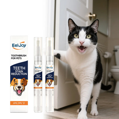 Pet Teeth Cleaning Pen Plant‑Based Mild Reduce Tartar Stain Fresh Breath Portable Oral Care for Dogs Cats Daily Dental Cleaner