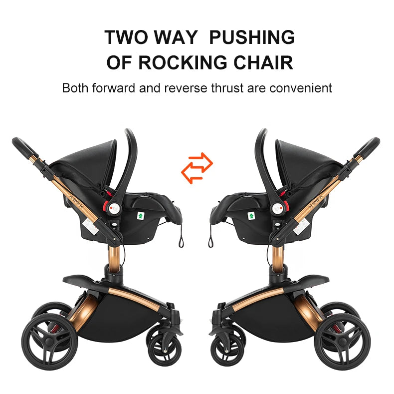 Baby pram Lightweight stroller Baby carriage PU 3in1 stroller Baby stroller 3-in-1 Baby carriage strollers for baby light carts