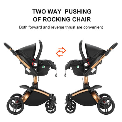 Baby pram Lightweight stroller Baby carriage PU 3in1 stroller Baby stroller 3-in-1 Baby carriage strollers for baby light carts