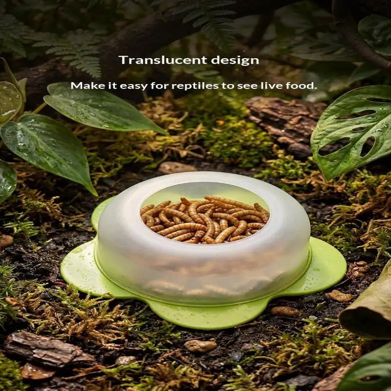 1Pcs ABS Reptile Feeding Dish Anti Escape Worm Food Bowl For Lizards Geckos Snakes Turtles Tortoises