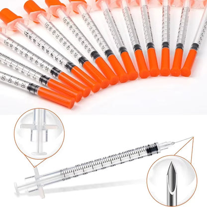 Individually Wrapped Manual Push Veterinary Plastic Syringes With Needles Disposable Style For Lab Pets Pigs And  Farm Livestock