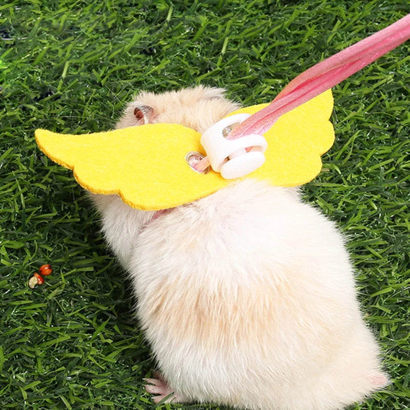 Anti-lost Small Pet Harness Adjustable Strap Anti-bite Guinea Pig Leash Safety Buckle Escape-Proof Hamsters Harness Outdoor