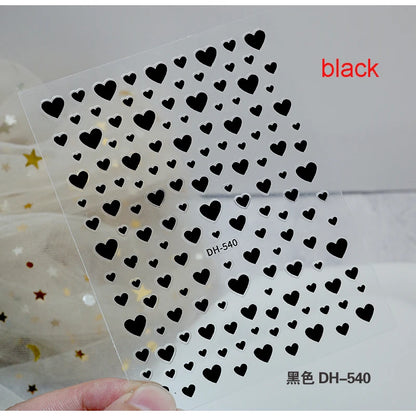 3d Nail Art Stickers Red Black White Love Hearts Stars Clouds French Full Tips Adhesive Nail Decals Slider For Manicure