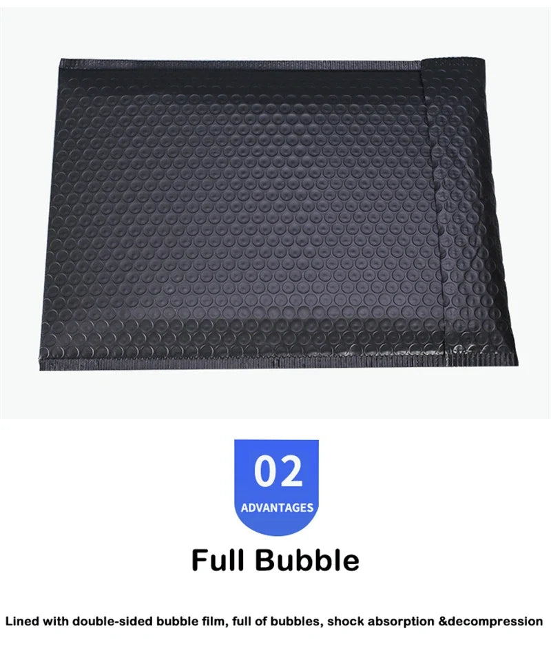 50/100 Pcs Black Bubble Packaging Envelope Mailing Envelopes Mailer Poly Envelope for Shipping Self Seal Bubble Bags Padding