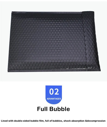 50/100 Pcs Black Bubble Packaging Envelope Mailing Envelopes Mailer Poly Envelope for Shipping Self Seal Bubble Bags Padding