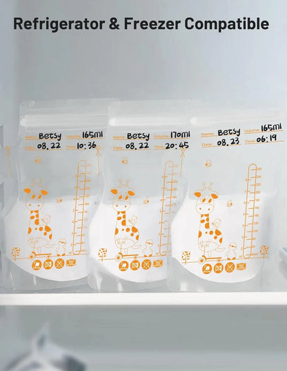 100 or 50 Pack  Disposable Breastmilk Storage Bags  250ml Capacity  Hospital-Grade, Self-Standing, Easy Pour Spout