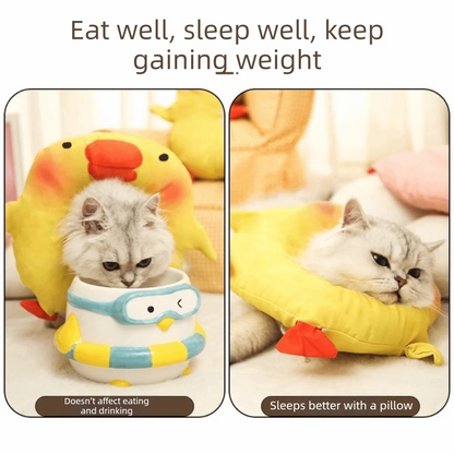 Adjustable Cat Elizabethan Collar Cartoon Comfortable Pet Protective Cone Collar Soft Lightweight Anti-licking Collar