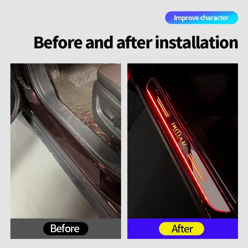Customized For Renault RS Clio Scenic Logan Megane Car Welcome Door illuminated Sill Light Logo Lamp LED Car Pedal Decoration