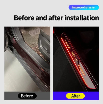 Customized For Renault RS Clio Scenic Logan Megane Car Welcome Door illuminated Sill Light Logo Lamp LED Car Pedal Decoration