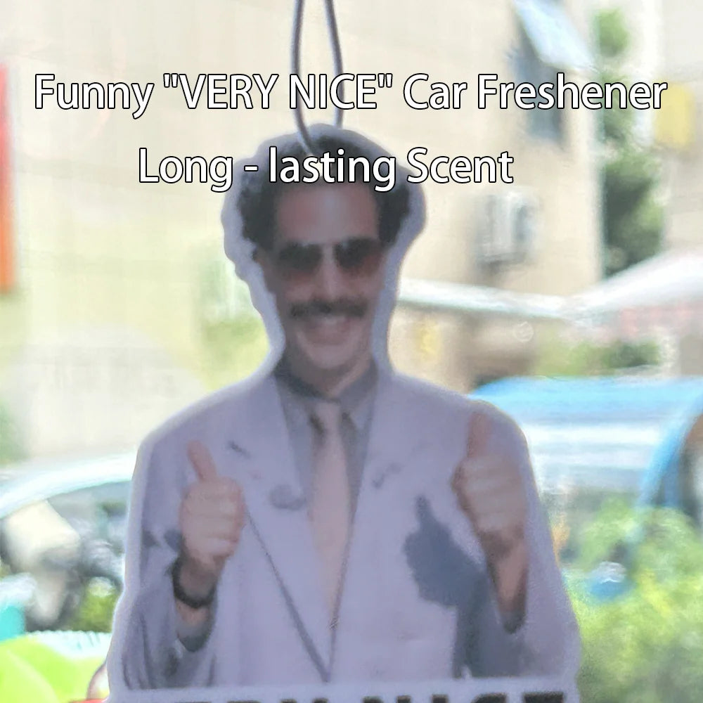Borat-themed Plant-based Non-toxic Car Air Freshener - Universal Pendant, Fits 99% Vehicles, Safe for Cars with Kids