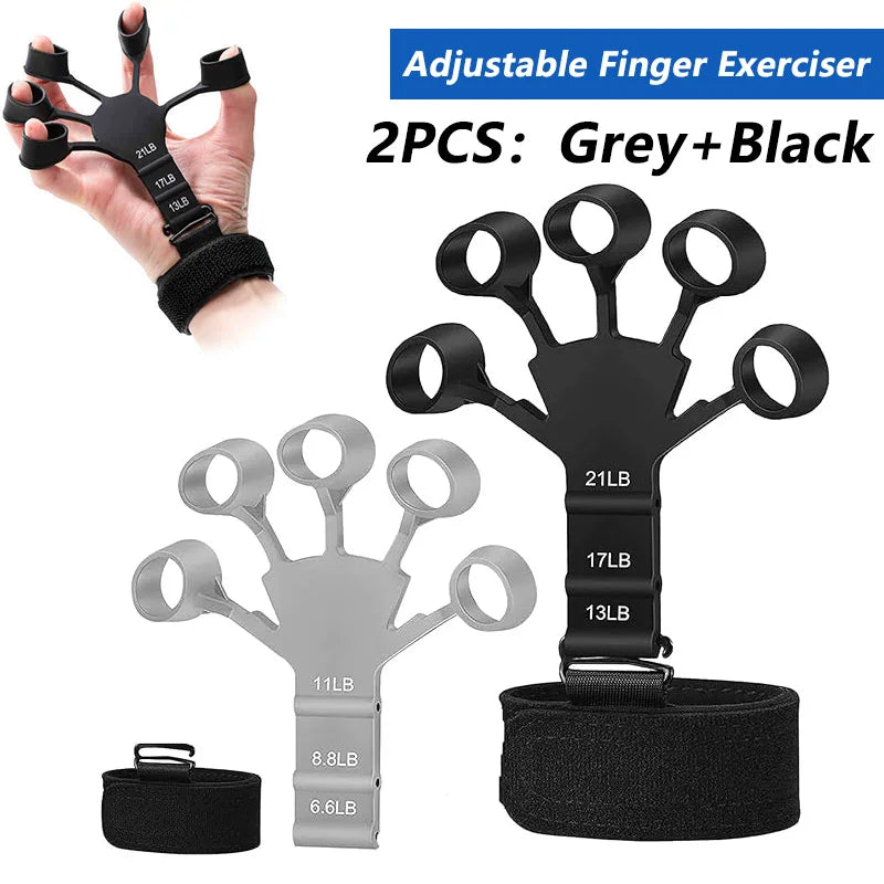 iLMH 5-60Kg Adjustable Grip Strength Trainer with Finger Exerciser Hand Grip Strengthener for Muscle Building and Injury Recover
