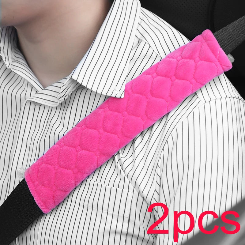 2pc Universal Car Safety Belt Cover Adjustable Seat Belt Cover Shoulder Strap Covers Car Shoulder Protector Pad Auto Accessories