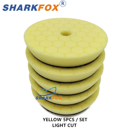 Sharkfox Polishing Pads 3/5/6 Inch Germany Foam Buff Sponge Pads Auto Car Buffing Pad Set for DA/RO Polisher Buffer Tools