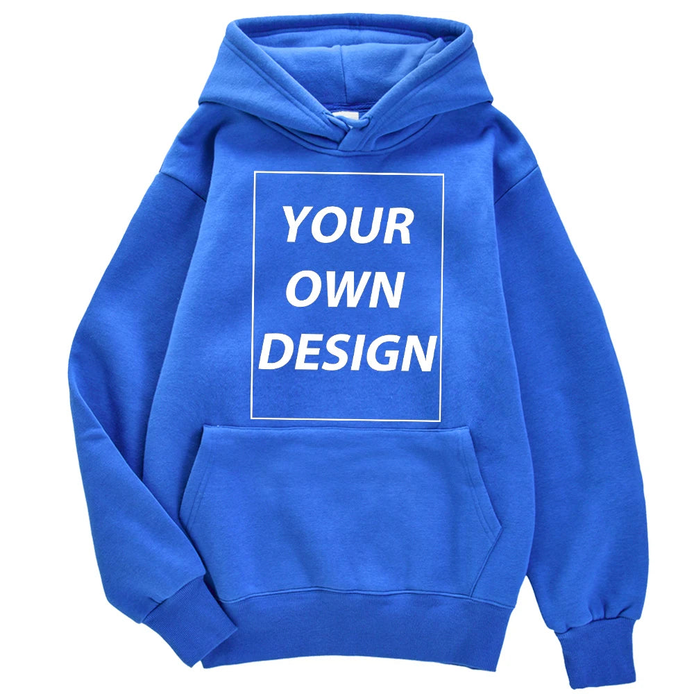 Customized DIY Print Men Woman Autumn Winter Hoodies Casual Classic Pullovers Simple Comfy Streetwear Soft Warm Sports Clothing