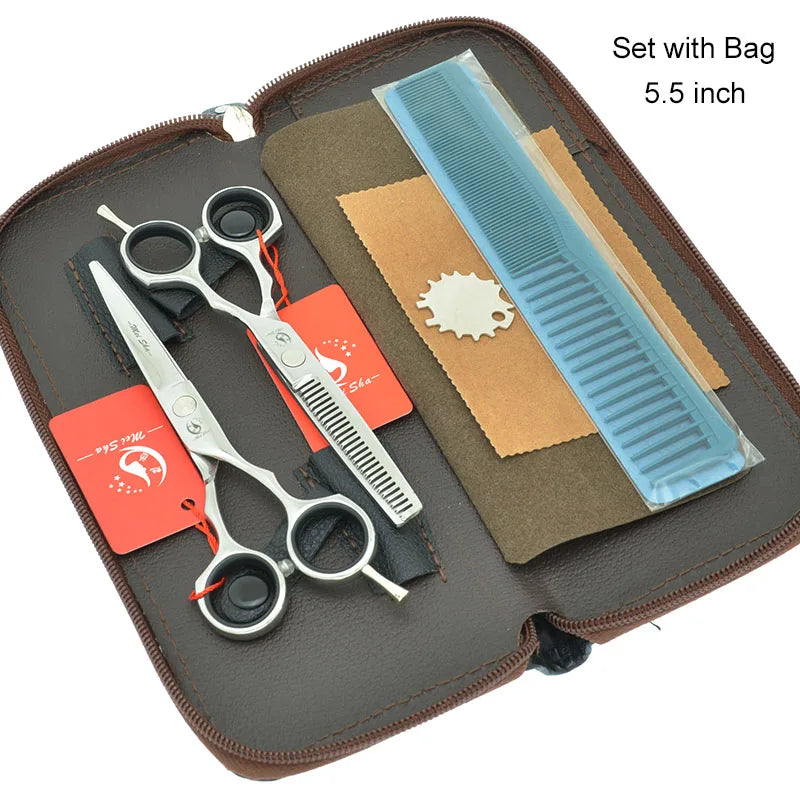 Meisha 5.5 inch Professional Hair Cutting Thinning Styling Tool Japan 440c Hairdressing Scissors Set Hair Salon Shears A0027A