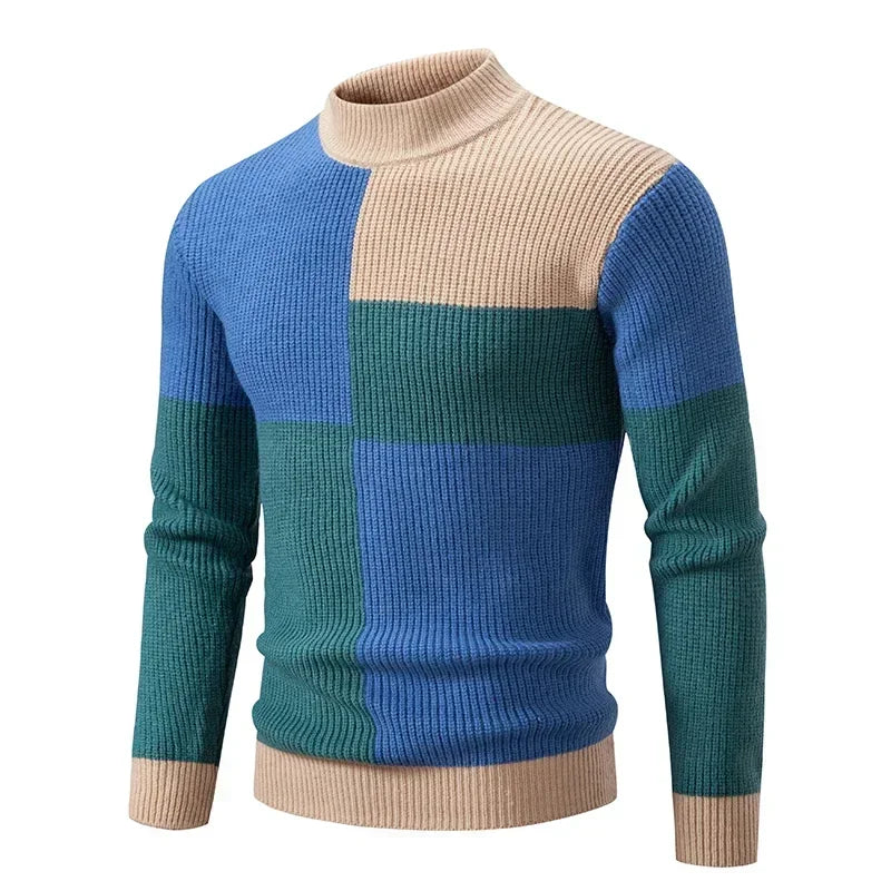 New Autumn and Winter Casual Warm Neck Sweater Knit Pullover Tops  Man Clothes