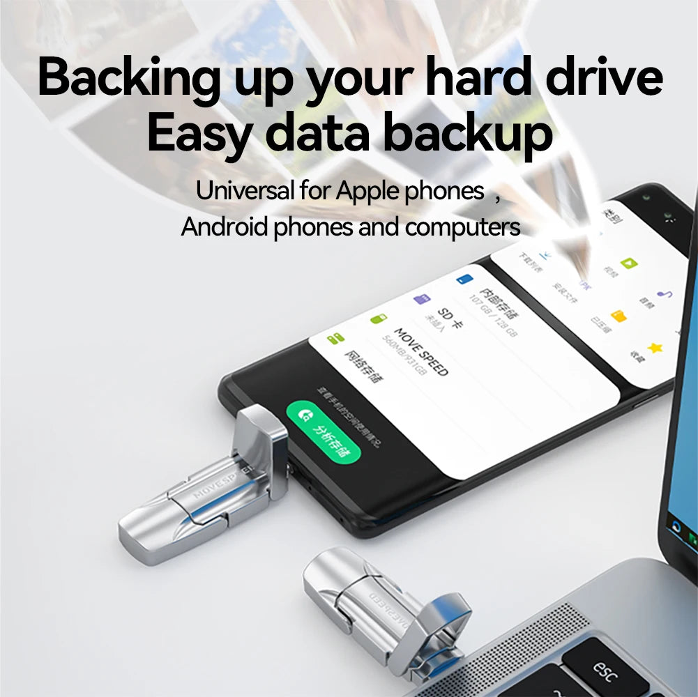 MOVESPEED USB 3.2 Solid State Pen Drive 520MB/s High Speed USB Type C Flash Drive 1TB 512GB 256GB 128GB USB Gen 2 Pendrive Flash