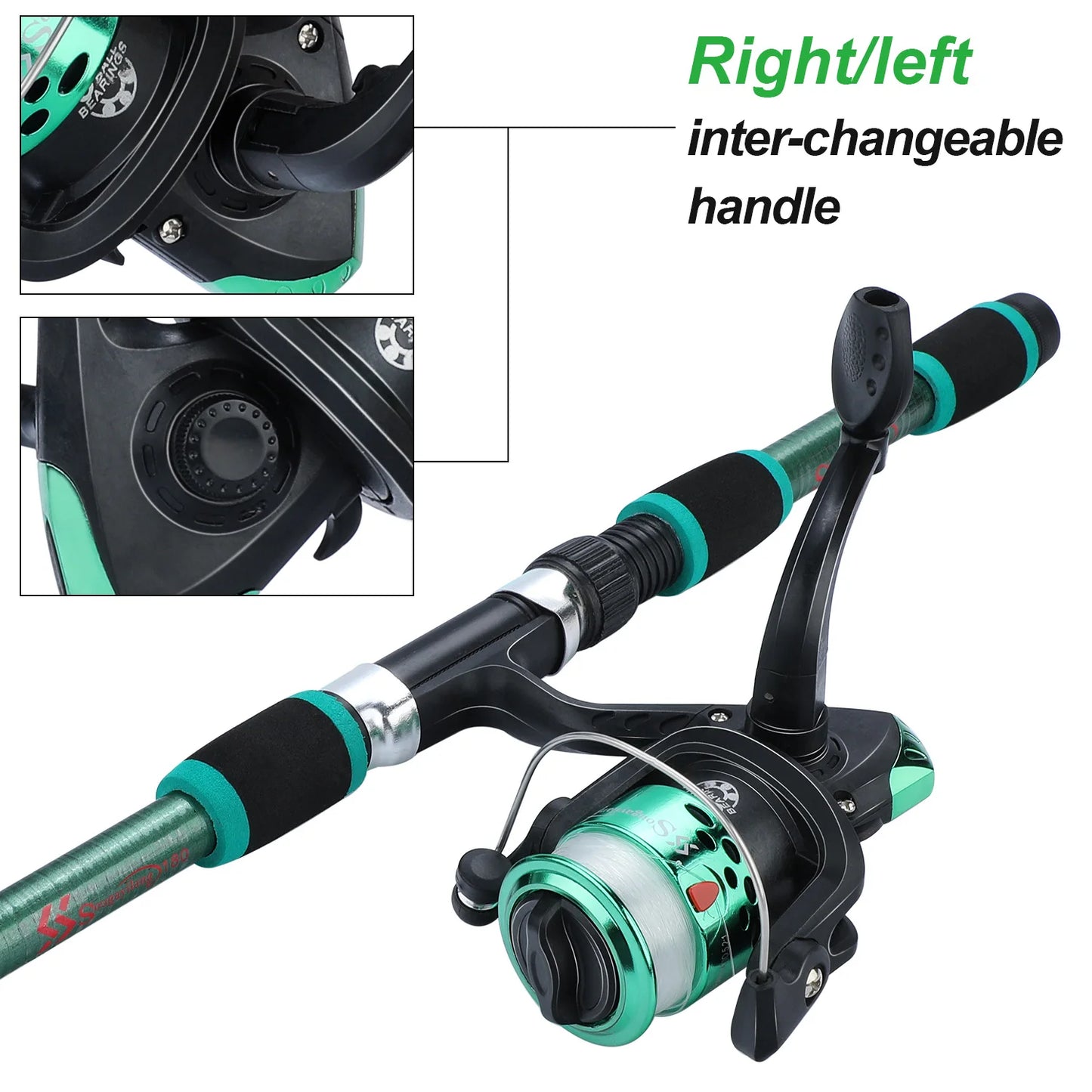 Sougayilang Kids Fishing Pole Set Full Kits with Telescopic Fishing Rod and Spinning Reel Baits Hooks Saltwater Travel Pole Set