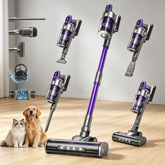 Redroad X18 500W Cordless Vacuum Cleaner 33000PA Ultra Strong Suction, Up to 65 Mins Runtime, Removable Battery 8 in 1 Handheld Stick Vacuum for Home Carpet Car